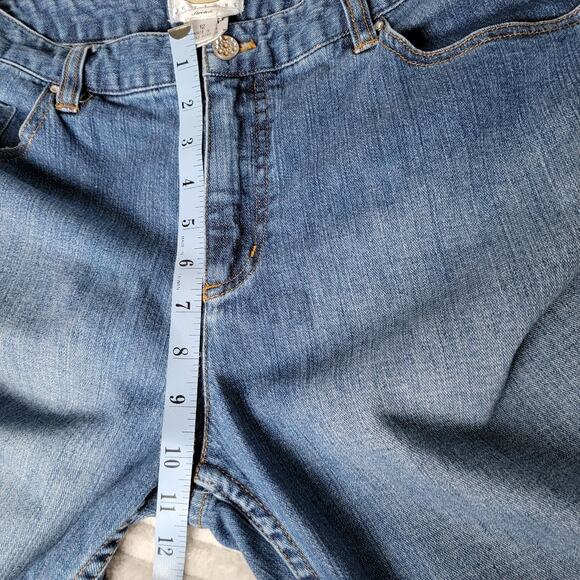Talbots Petites Women’s Jeans Sz 12P Bootcut Rhinestone Button & Pockets Sparkle - Picture 7 of 10